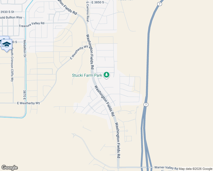 map of restaurants, bars, coffee shops, grocery stores, and more near 1031 East 4625 South in Washington