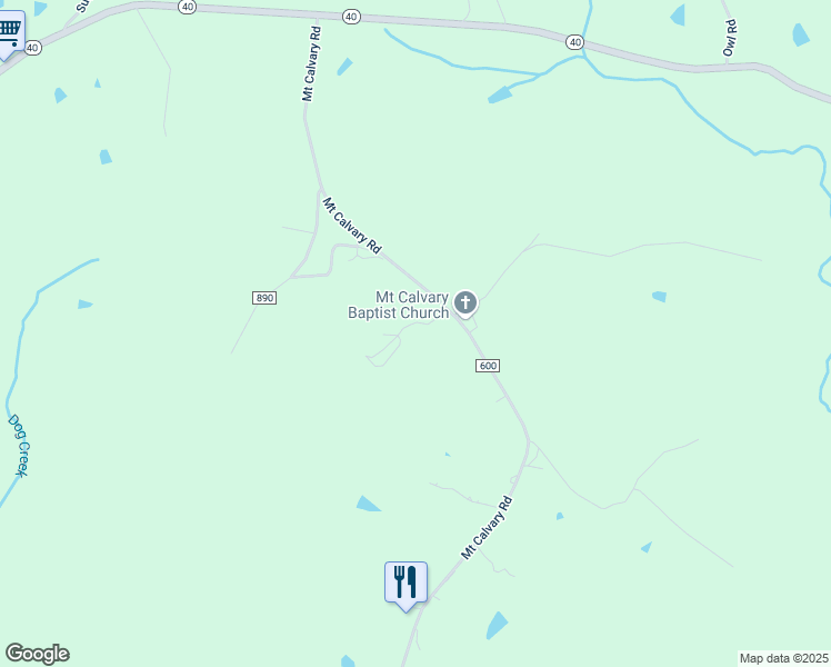 map of restaurants, bars, coffee shops, grocery stores, and more near 92 Still Road in Brookneal