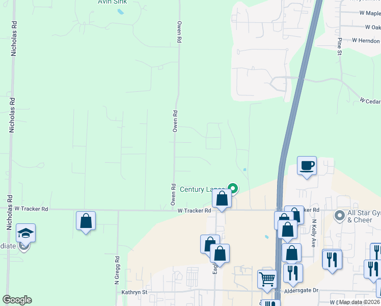 map of restaurants, bars, coffee shops, grocery stores, and more near 907 Domino Court in Nixa