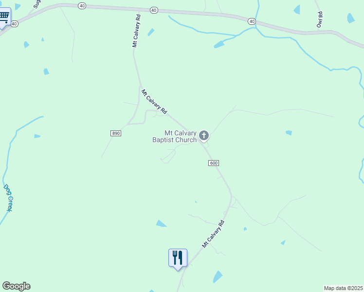 map of restaurants, bars, coffee shops, grocery stores, and more near 92 Still Road in Brookneal