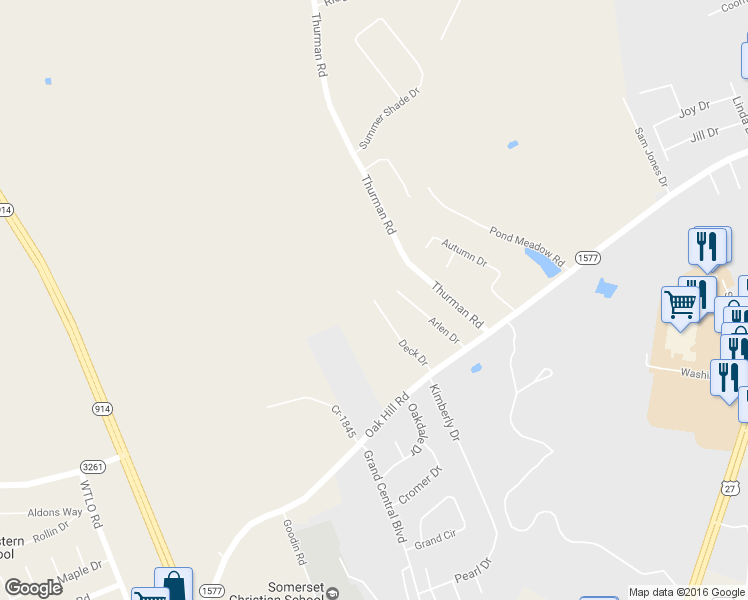 map of restaurants, bars, coffee shops, grocery stores, and more near 198 Deck Drive in Somerset