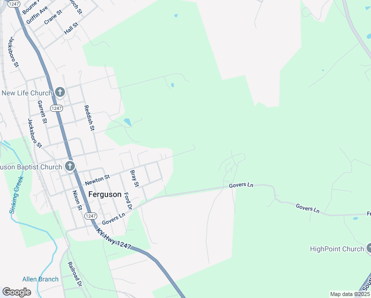 map of restaurants, bars, coffee shops, grocery stores, and more near in Ferguson