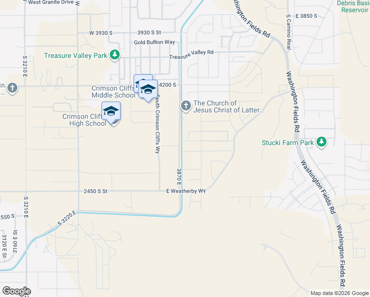 map of restaurants, bars, coffee shops, grocery stores, and more near 3870 East in Washington