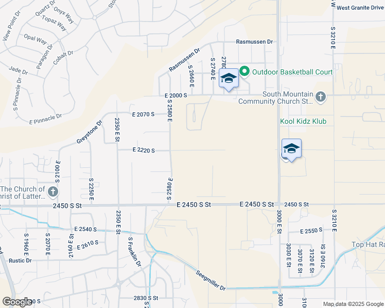 map of restaurants, bars, coffee shops, grocery stores, and more near East 2220 South in St. George