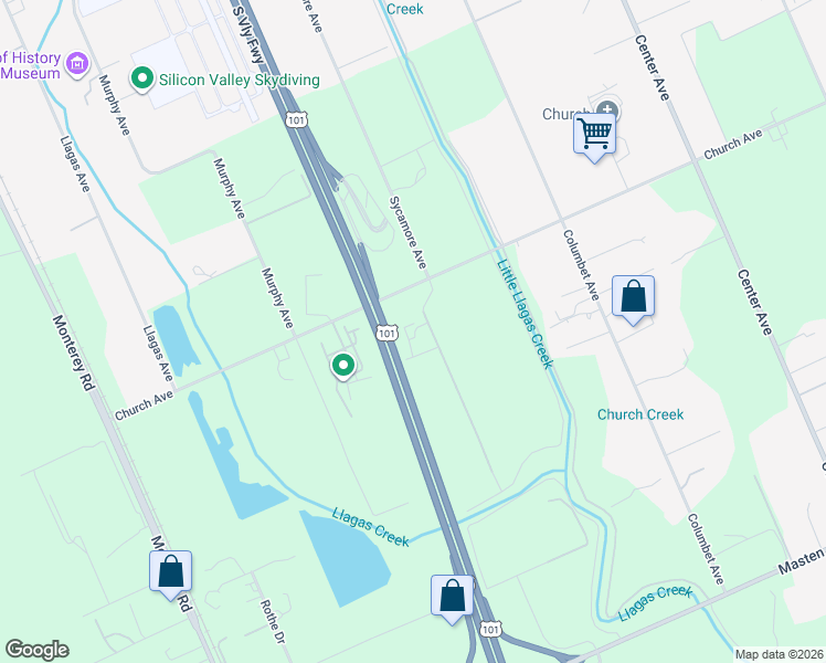 map of restaurants, bars, coffee shops, grocery stores, and more near 11899 Kannely Lane in Gilroy