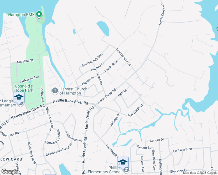 map of restaurants, bars, coffee shops, grocery stores, and more near 26 Hunter Trce in Hampton