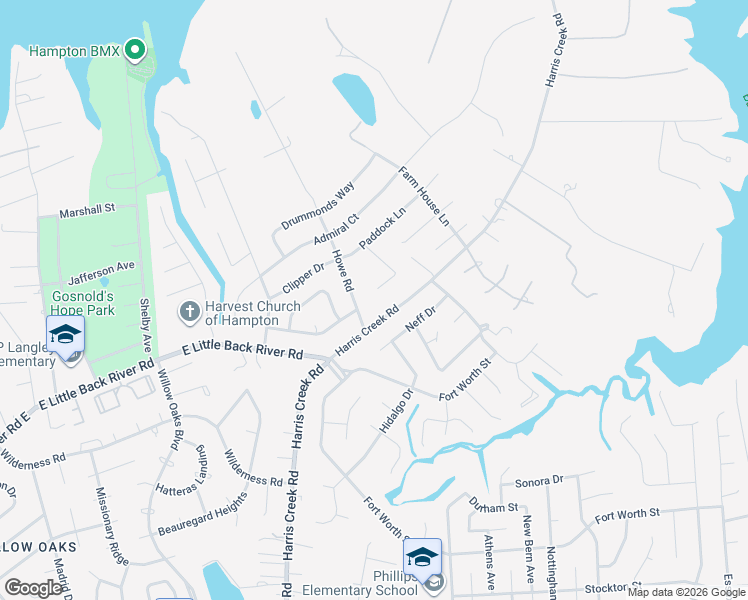 map of restaurants, bars, coffee shops, grocery stores, and more near 26 Hunter Trce in Hampton