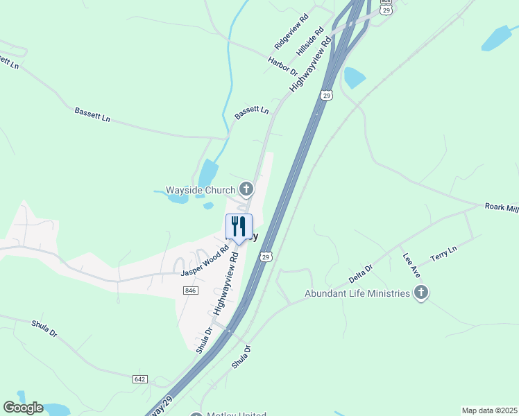 map of restaurants, bars, coffee shops, grocery stores, and more near in Hurt