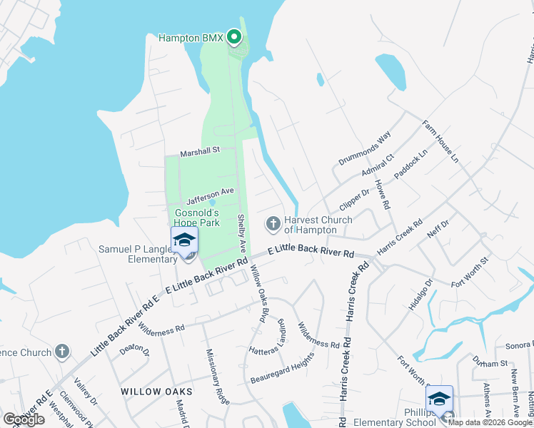 map of restaurants, bars, coffee shops, grocery stores, and more near 3 Overlook Court in Hampton