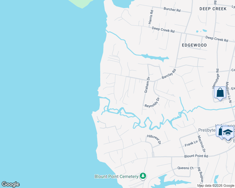 map of restaurants, bars, coffee shops, grocery stores, and more near 2 Fishers Landing Road in Newport News
