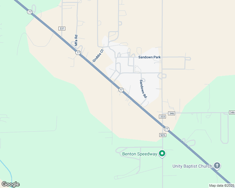 map of restaurants, bars, coffee shops, grocery stores, and more near 5323 Missouri 77 in Benton