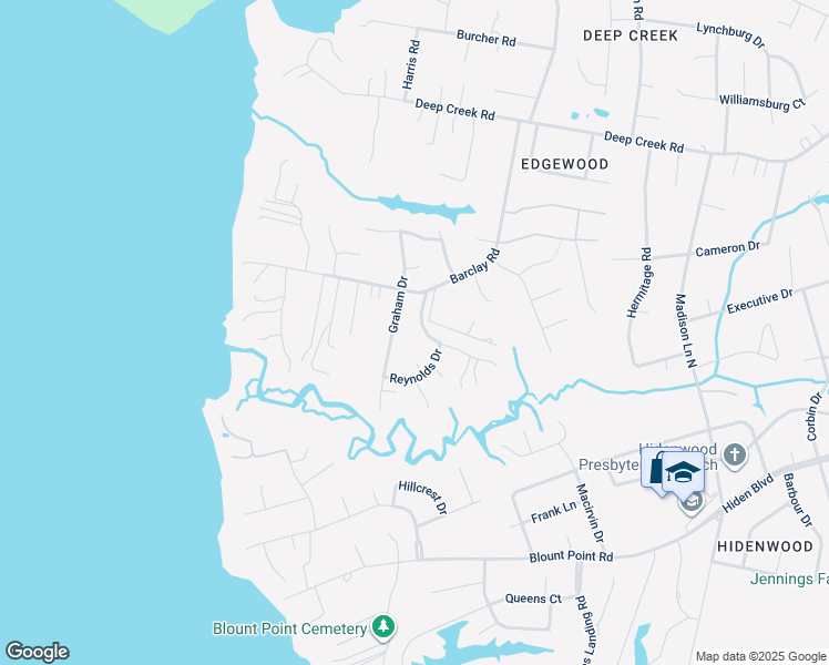 map of restaurants, bars, coffee shops, grocery stores, and more near 160 Point Heron Dr in Newport News