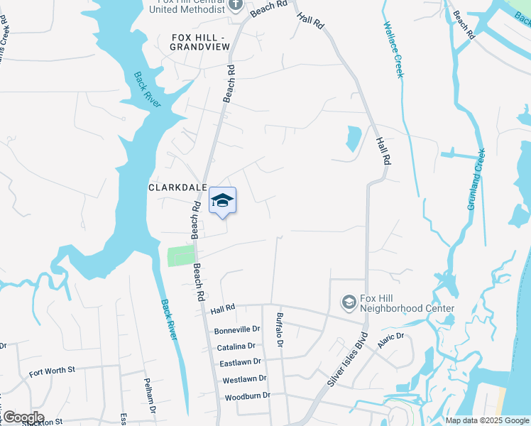 map of restaurants, bars, coffee shops, grocery stores, and more near 14 Tiffany Lane in Hampton