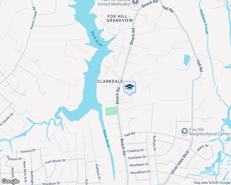 map of restaurants, bars, coffee shops, grocery stores, and more near 149 Beach Road in Hampton