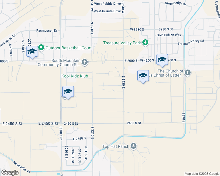 map of restaurants, bars, coffee shops, grocery stores, and more near 3338 East 2170 South in St. George