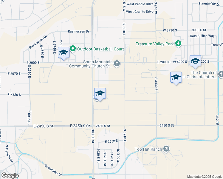 map of restaurants, bars, coffee shops, grocery stores, and more near 3112 East 2170 South in St. George