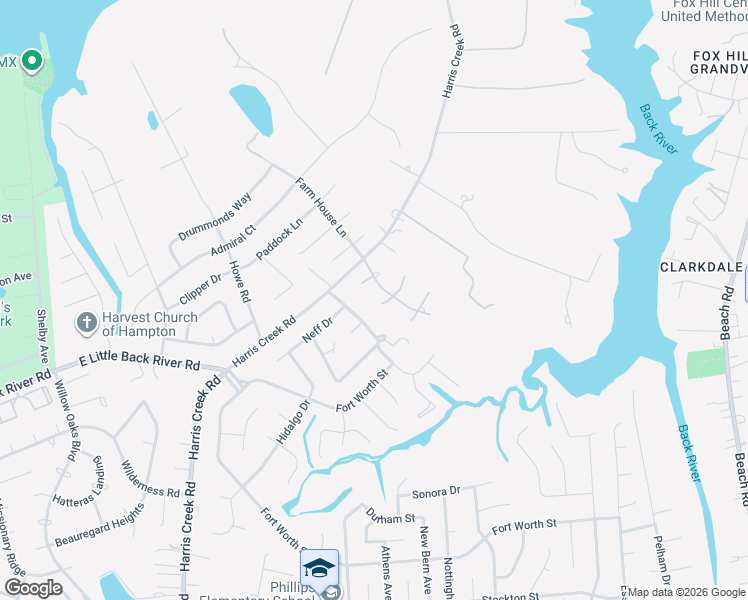 map of restaurants, bars, coffee shops, grocery stores, and more near 4 Quarterhorse Turn in Hampton