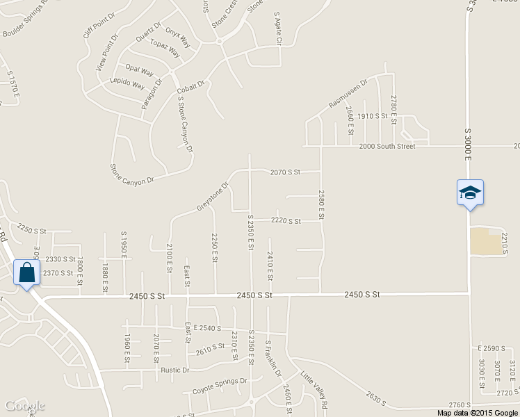 map of restaurants, bars, coffee shops, grocery stores, and more near 2187 S 2350 E in St George