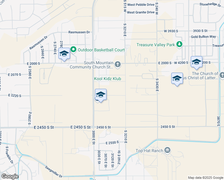 map of restaurants, bars, coffee shops, grocery stores, and more near 3142 East 2170 South in St. George