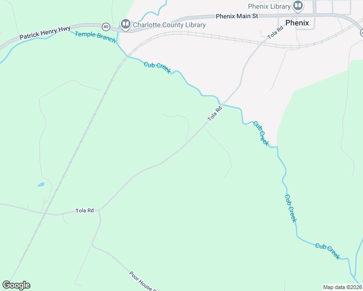 map of restaurants, bars, coffee shops, grocery stores, and more near 1638 Tola Road in Phenix