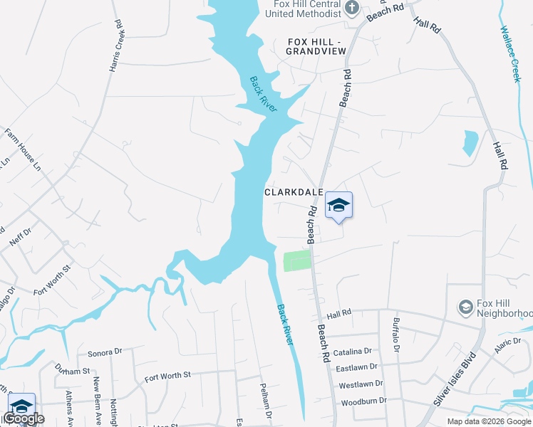 map of restaurants, bars, coffee shops, grocery stores, and more near 16 Pine Lane in Hampton