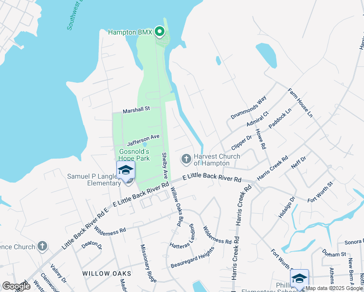 map of restaurants, bars, coffee shops, grocery stores, and more near 8 Overlook Court in Hampton