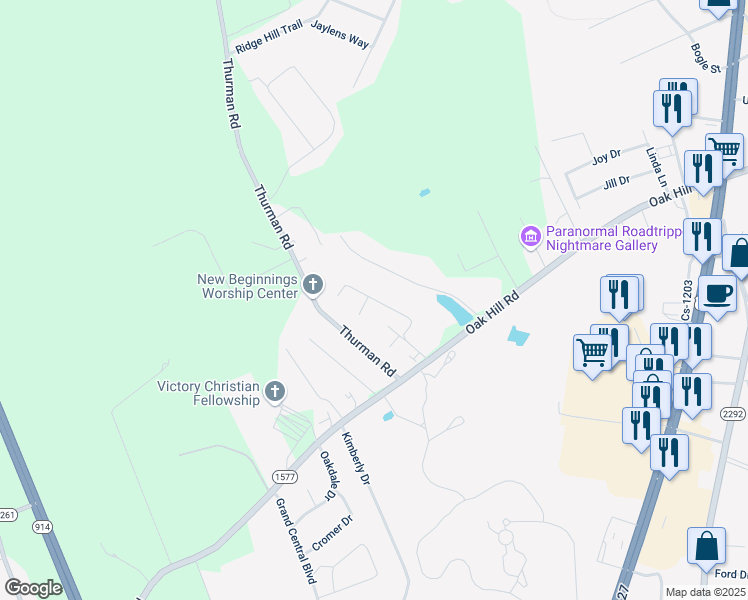map of restaurants, bars, coffee shops, grocery stores, and more near 503 Autumn Drive in Somerset