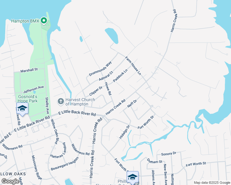 map of restaurants, bars, coffee shops, grocery stores, and more near 26 Hunter Trce in Hampton