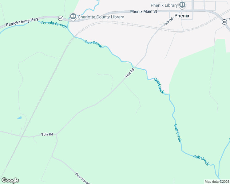 map of restaurants, bars, coffee shops, grocery stores, and more near 1638 Tola Road in Phenix