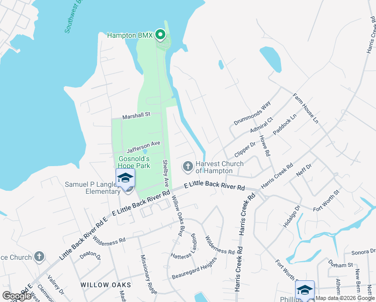 map of restaurants, bars, coffee shops, grocery stores, and more near 3 Overlook Court in Hampton