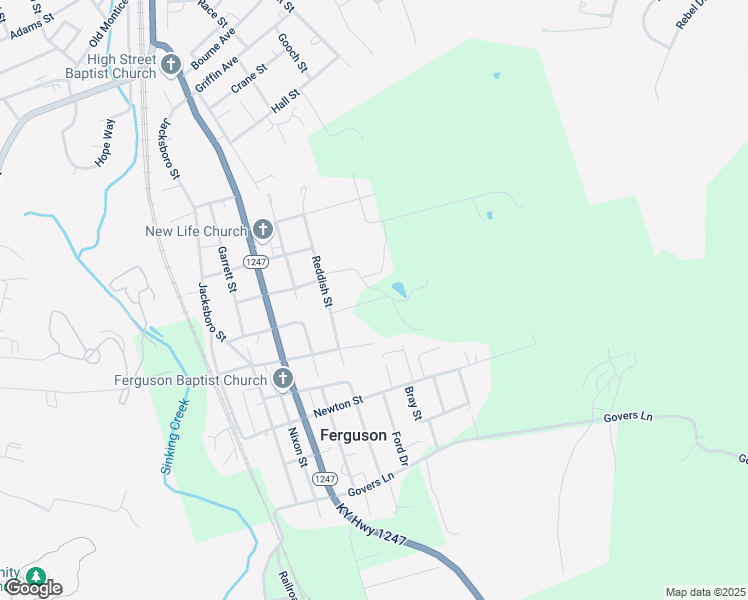map of restaurants, bars, coffee shops, grocery stores, and more near Emery in Ferguson