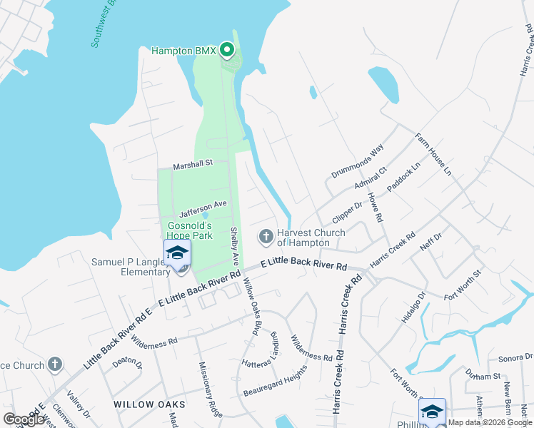 map of restaurants, bars, coffee shops, grocery stores, and more near 3 Overlook Court in Hampton