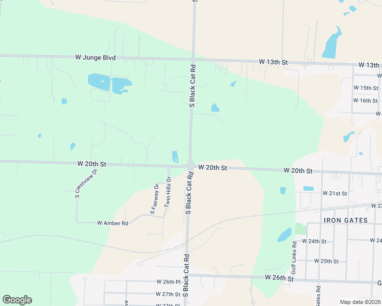 map of restaurants, bars, coffee shops, grocery stores, and more near 1930-1958 South Black Cat Road in Joplin