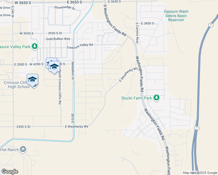 map of restaurants, bars, coffee shops, grocery stores, and more near 511 East Saint George Boulevard in St. George