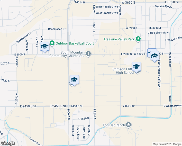 map of restaurants, bars, coffee shops, grocery stores, and more near 3179 East 2170 South in St. George