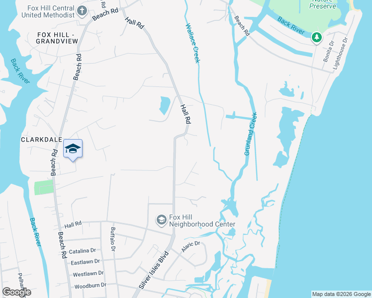 map of restaurants, bars, coffee shops, grocery stores, and more near 184 Hall Road in Hampton