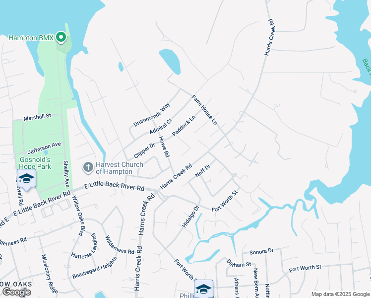 map of restaurants, bars, coffee shops, grocery stores, and more near 18 Hunter Trce in Hampton