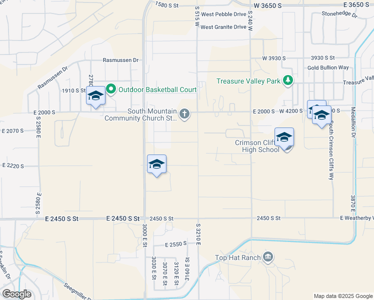 map of restaurants, bars, coffee shops, grocery stores, and more near 3163 East 2170 South in St. George