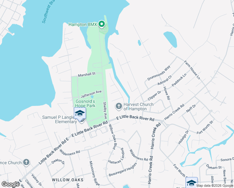 map of restaurants, bars, coffee shops, grocery stores, and more near 3 Overlook Court in Hampton