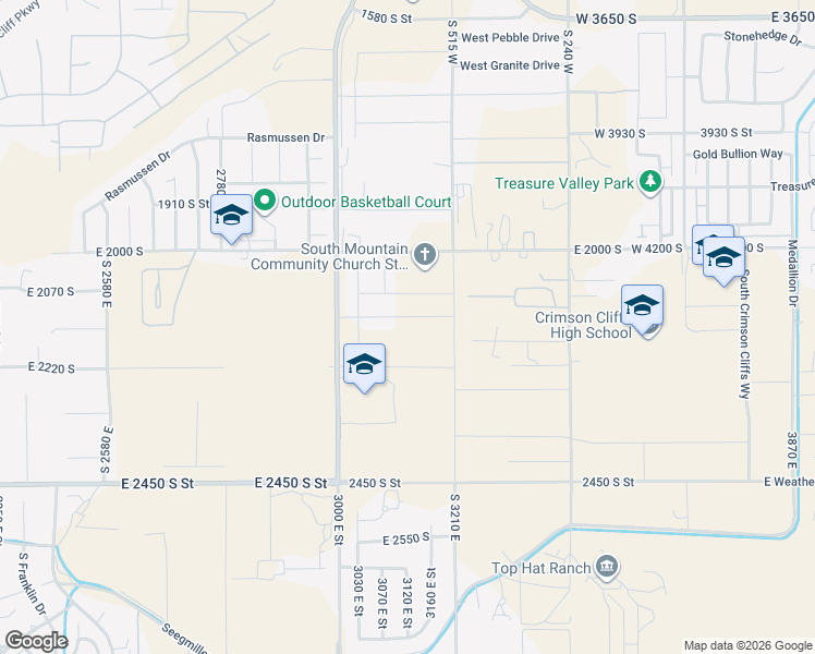map of restaurants, bars, coffee shops, grocery stores, and more near in St. George