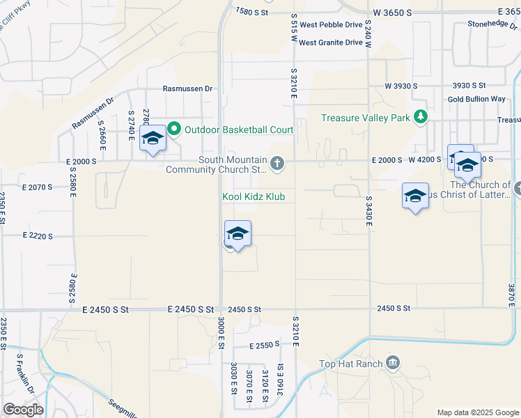 map of restaurants, bars, coffee shops, grocery stores, and more near 3114 2110 South Street in St. George