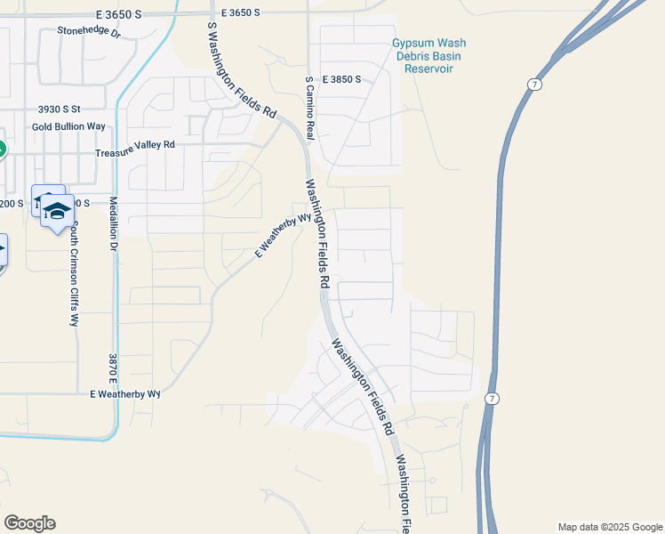 map of restaurants, bars, coffee shops, grocery stores, and more near 4370 South Secretariat Drive in Washington