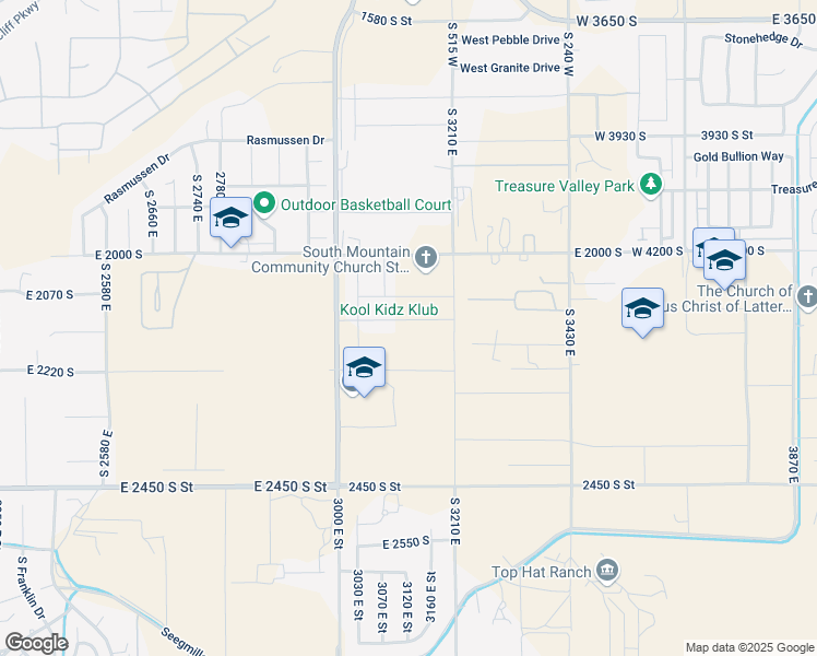 map of restaurants, bars, coffee shops, grocery stores, and more near 3114 2110 South Street in St. George