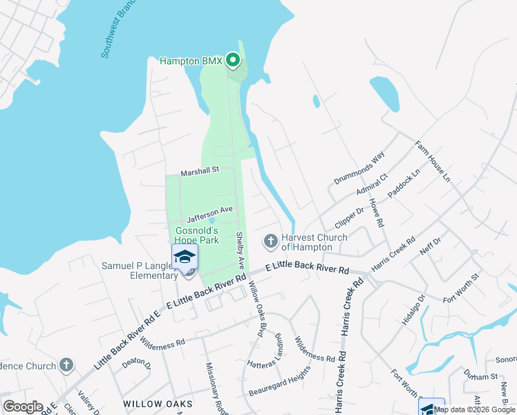 map of restaurants, bars, coffee shops, grocery stores, and more near 8 Sea Cove Court in Hampton