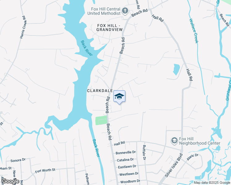 map of restaurants, bars, coffee shops, grocery stores, and more near 4 Sharon Bass Drive in Hampton