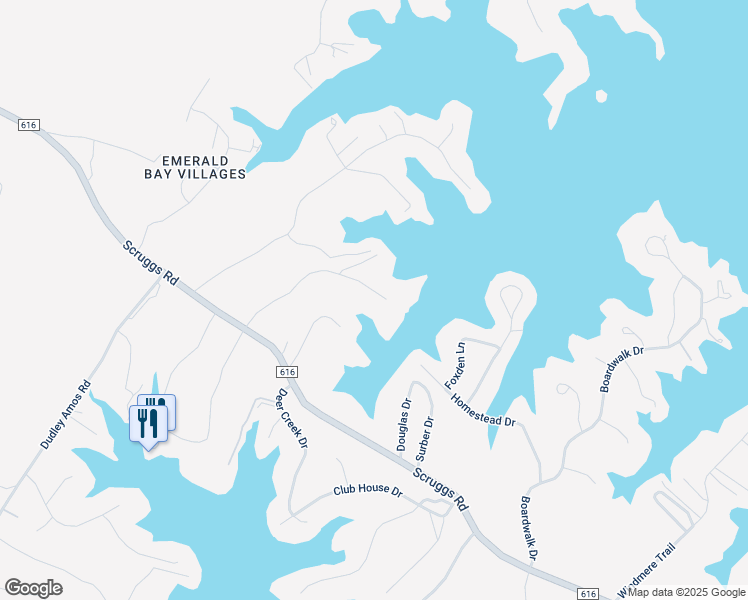 map of restaurants, bars, coffee shops, grocery stores, and more near 400 Baywood Drive in Moneta