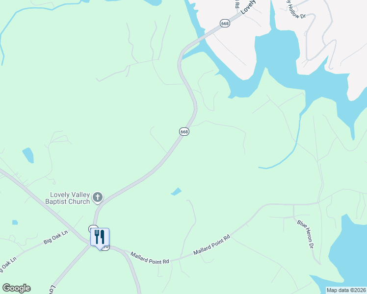 map of restaurants, bars, coffee shops, grocery stores, and more near 1280 Lovely Valley Road in Wirtz