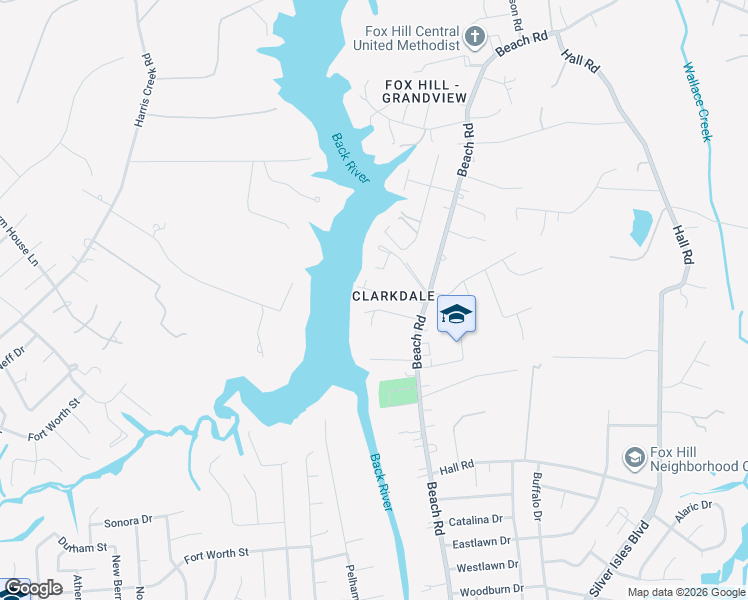 map of restaurants, bars, coffee shops, grocery stores, and more near 10 Clark Road in Hampton