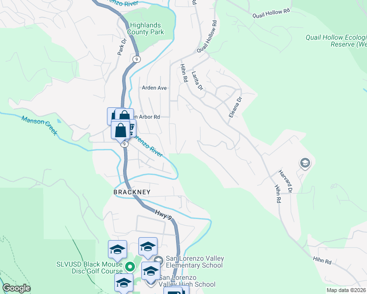 map of restaurants, bars, coffee shops, grocery stores, and more near 321 Tipping Way in Ben Lomond
