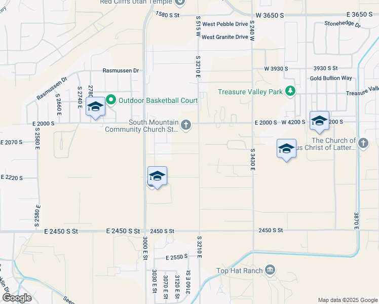 map of restaurants, bars, coffee shops, grocery stores, and more near 2110 South in St. George